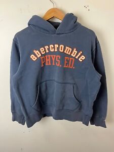 Vtg Y2K Abercrombie & Fitch Phys Ed Pullover Hoodie Sweatshirt Blue Size Kids XL