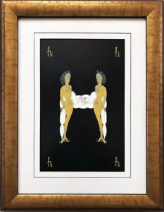 Erte "H" ENMARCADO PERSONALIZADO Vintage Impresión Art Deco Letras Letras Suite NUEVO Moda - Imagen 1 de 3