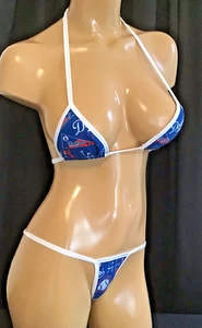 Los Angeles Dodgers MLB Bikini Set Sz D Top Large Thong Custom Made - Picture 1 of 4