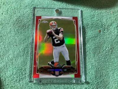 2014 Topps Chrome  Football Red Refractors  RC.  Johnny Manziel # 22/25 MINT - Image 1 of 4