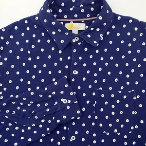 Boden Men's Long Sleeve Button Up Blue Floral Paisley Large Cotton Shirt - Picture 1 of 6
