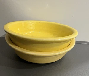 Fiestaware Yellow Classic Rim Cereal Bowl Set 2 Sunflower Vtg 6 7/8" 19oz USA - Picture 1 of 9