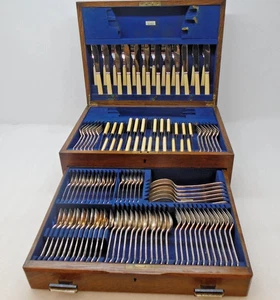 Großes Butler Sheffield Stahl Cavendish Besteck Kantinenset 120-teilig - Bild 1 von 14