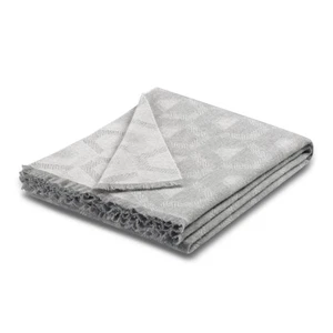 BIEDERLACK Shadow Plaid Sofadecke Wohndecke Wolle Fransen 130x170cm grau - Bild 1 von 2
