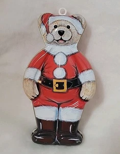 6" Weihnachten Santa Bär Figur Süßigkeiten bemalt Zinn Ornament - Bild 1 von 8