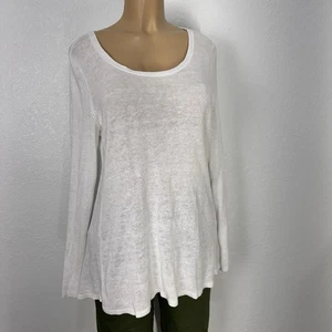 Camisa túnica Eileen Fisher alta baja de lino para mujer talla L informal elástica - Imagen 1 de 14
