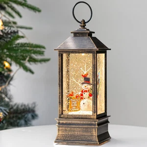 10" Frosty'S Baum Bauernhof Schneemann musikalisch beleuchtete Schneekugel Wasserlaterne mit Sw - Bild 1 von 12