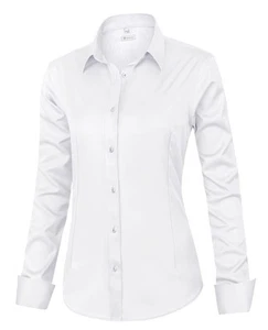 Damen Classic Fit Oberhemden Langarm Button Down Faltenfrei Stretch... - Bild 1 von 5