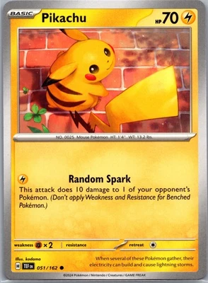 Pikachu, SV05: Temporal Forces, 051/162, Common, LP - Image 1 of 2