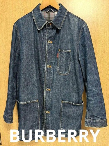 Giacca denim Burberry Black Label cotone indaco bottoni tasca frontale taglia M