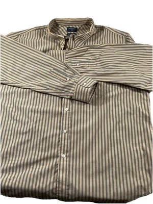 Camisa Hombre XXL DOCKERS Marrón y Beige Rayas SIN ARRUGAS, Grandes Colores E40 Foto 1 de 4