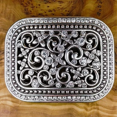 Западный цветочный филигранный со стразами кристалл драгоценности цветок моды ремень пряжка - Изображение 1 из 4