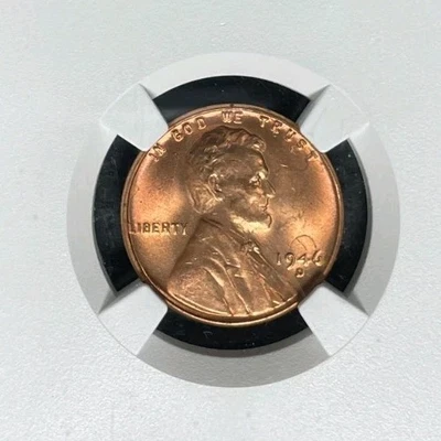 1946-D LINCOLN WHEAT CENT ~ NGC - MS 65 RD  ~BEAUTIFUL COIN~ REF#98-219 - Image 1 of 4