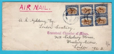 SOUTH AFRICA air cover 1933 (?) Johannesburg to London, England - Image 1 of 2