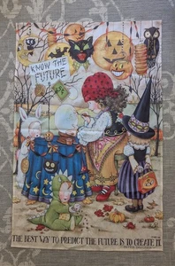Mary Engelbreit Halloween Retro Yard Garden Door Flag 25x38 Predict The Future - Picture 1 of 13