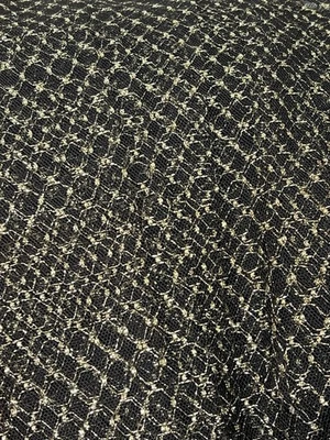 Disfraz de tela de poliéster transparente dorado negro 4 yardas 62" de ancho sin marca brillante Foto 1 de 4