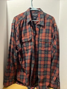 Abercrombie & Fitch Mens XL Red Green Plaid Button Up Long Sleeve Shirt - Picture 1 of 8