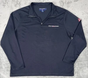 Raro DE COLECCIÓN POLO SPORT Ralph Lauren Deletrear Bandera de EE. UU. 1/4 Cremallera Hecho en EE. UU. 90 Talla L - Imagen 1 de 9
