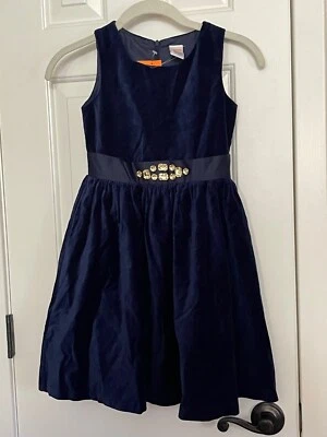 Gymboree Girls Navy Blue Velvet Fancy Holiday Pictures Dress Size 7 New with Tag - Image 1 of 4