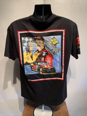Vintage Nascar Shirt Mens Large Black Ernie Irvan #28 Tee 1994 Sam Bass Art Cover