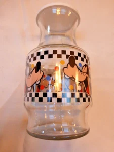 2 jarras de jugo de vidrio vintage Disney Goofy Mickey con tapas hechas en EE. UU. - Imagen 1 de 14