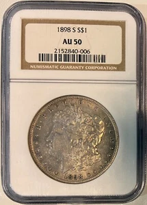 1898-S Morgan Silver Dollar, NGC AU-50, Better Date! - Picture 1 of 2