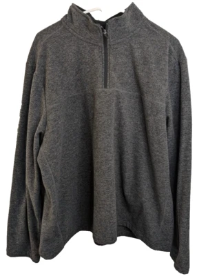 Lands' End, мужской, пуловер на молнии 1/4, серый, размер XXL - Изображение 1 из 3