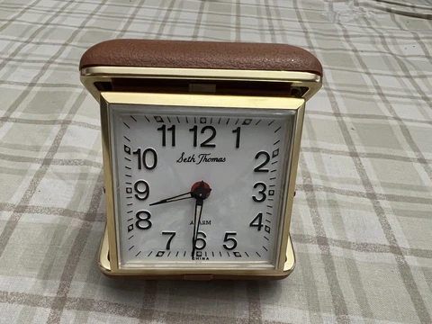 Vintage Seth Thomas 3842 Glow in Dark Travel Alarm Clock West Germany  w/ Box Cover