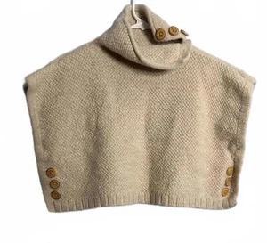 Garnet Hill Kids Baby Alpaca/Wool Blend Turtle Neck Poncho, Size Medium - Picture 1 of 6
