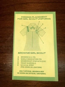Insignia Placement for Girl Scouts Uniform 1973 Pamphlet Informational Sheet  - Picture 1 of 4