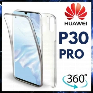 COVER 360° Per HUAWEI P30 PRO Custodia Fronte Retro TRASPARENTE Silicone TPU - Zdjęcie 1 z 6