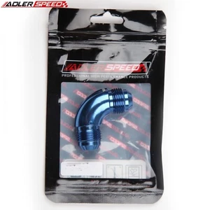 US STOCK 8AN to AN8 -8AN Male 90 Degree Full Flow Fuel Oil Fitting Adapter Blue - Picture 1 of 6