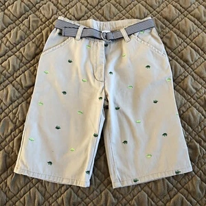 Gymboree 9 Prep Club Turtle Khaki Bermuda Shorts Belt Embroidered Vintage 2005 - Picture 1 of 4