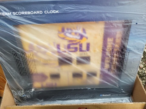 Team Sports America LSU Tigers Bluetooth Scoreboard Wall Clock NEW Cover