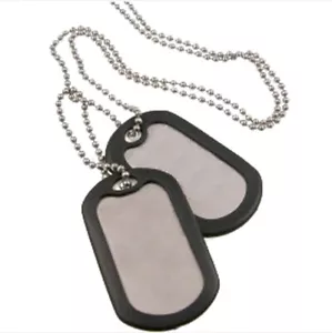 Dog Tags - Siver - complete with silencers - Army & Military - Picture 1 of 1