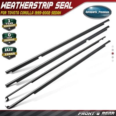 Nuevo 4 piezas cinturón de puerta delantero y trasero resistente impermeable para Toyota Corolla 1995-2002 sedán Foto 1 de 4