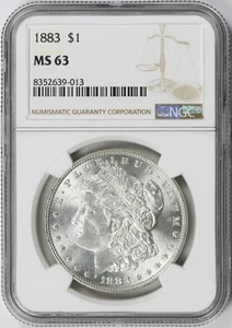 1883 $1 Morgan Dollar NGC MS63 - Picture 1 of 4