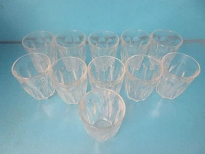 LOT OF 10 VETRAVIR ART DECO CLEAR TUMBLERS JUICE GLASSES 3-1/4" MCM 4 OZ ITALY - Picture 1 of 10