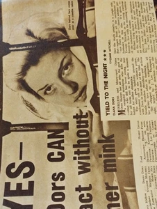 Sk228 Ephemera 1950s Film Picture Article Diana Dors Yield To The Night - Picture 1 of 1