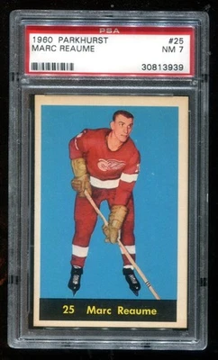 Parkhurst Hockey #25 1960 Marc Reaume PSA 7 casi nuevo Red Wings~(PL) Foto 1 de 2
