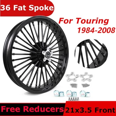 21x3.5 Fat Spoke Front Wheel w/ Spacers for Harley Touring Electra Glide Ultra - Изображение 1 из 4