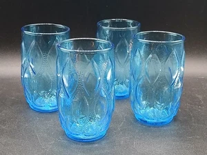 DE COLECCIÓN Juego De 4 VASOS BURBUJA TEXTURIZADOS AZULES PARA BEBER 4" - Imagen 1 de 3