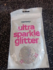 Hemway Ultra Sparkle Silver Glitter-Ultrafine 1/128".008" 0.2mm 10g NIP FREESHIP - Picture 1 of 1
