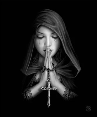 Plush Queen Size Mythical Blanket - Extremely Soft - Gothic Prayer - Image 1 of 3