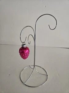 Vintage Shiny Brite Pink Grape Cluster Feather Tree Glass Christmas Ornament - Picture 1 of 8