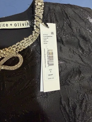 Alice + Olivia Rhinestone Neck Embellished Dress - Image 1 of 4