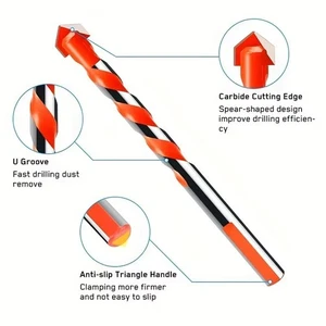 7x Masonry Drill Bit Set Extra Tough Carbide Drill Bits for Stone Concrete Brick - Picture 1 of 12