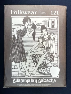 Folkwear Ethnic Pattern #121 Misses Guatemalan Gabacha 1980 Pattern S-M-L Uncut - Picture 1 of 2