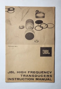 Original JBL High Frequency Transducers Instruction Manual. Free Shipping - Picture 1 of 1