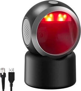 Escáner de Código de Barras 2D, Omnidireccional Manos Libres USB Cableado Lector de Código de Barras Plataforma - Imagen 1 de 8